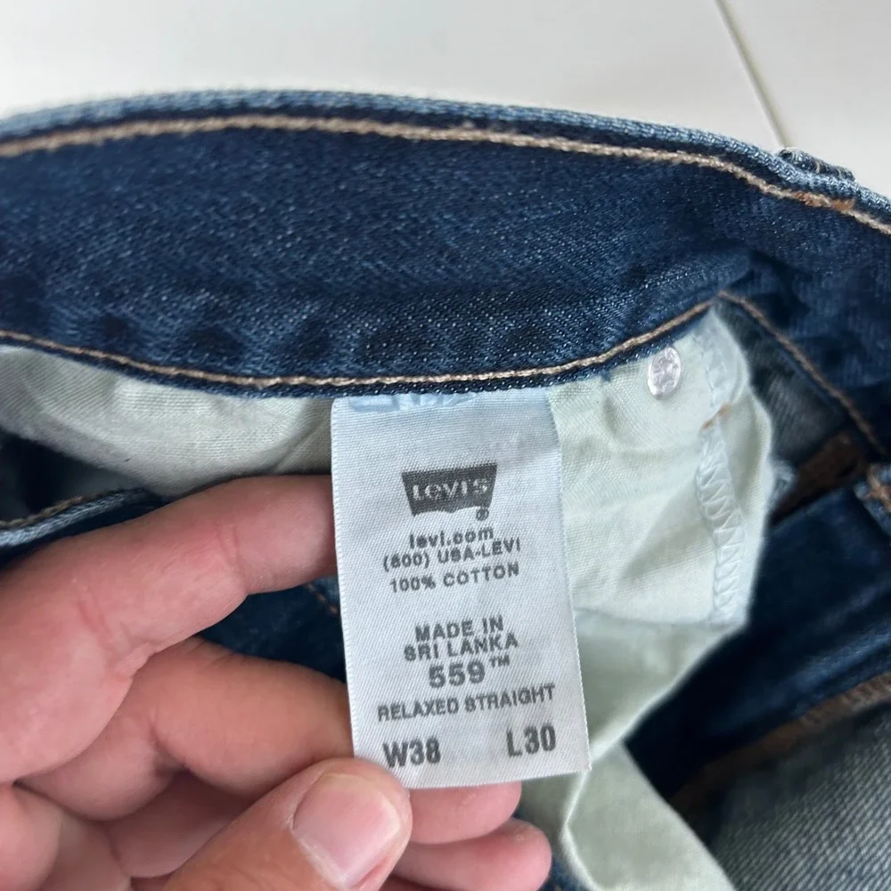 Levi's 559 Relaxed Straight Jeans Mens 38x30 Blue Medium Wash Denim